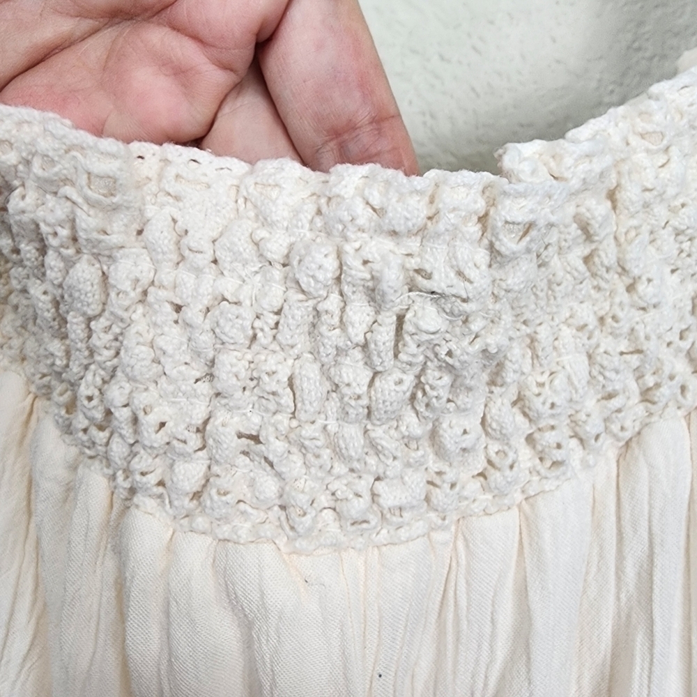 American Eagle Outfitters Cream Bohemian Gauze Romper Size M - Picture 12 of 14